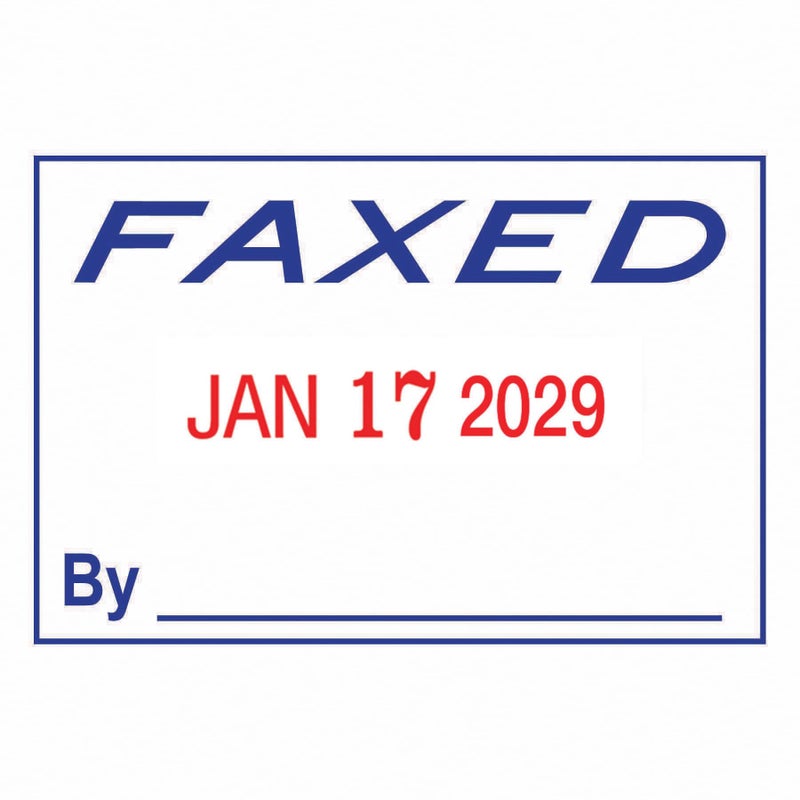 2000 PLUS 011032 Two-Color Word Dater, 1 3/4 x 1, Faxed, Self-Inking, Blue/Red - Image 2